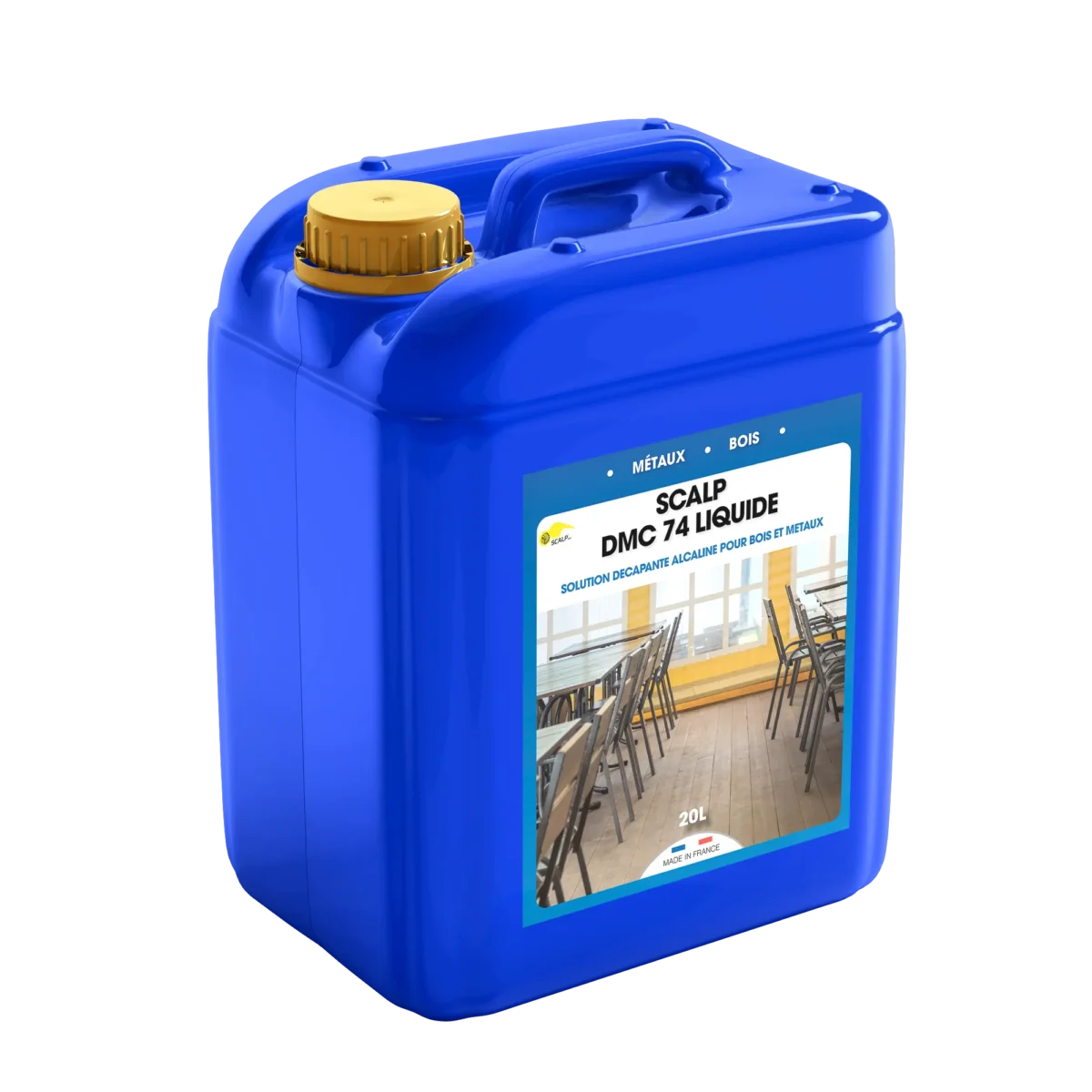 SCALP DMC 74 LIQUIDE é um decapante alcalino potente para madeira e metal.