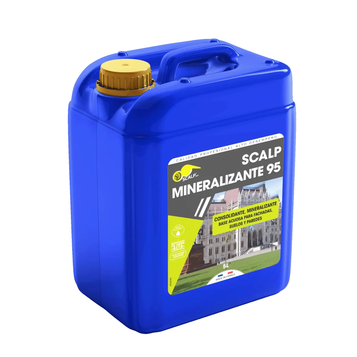 SCALP MINERALISANT 95 é um mineralizante fachadas de pedra concebido para a consolidação profunda e proteção duradoura de materiais porosos.