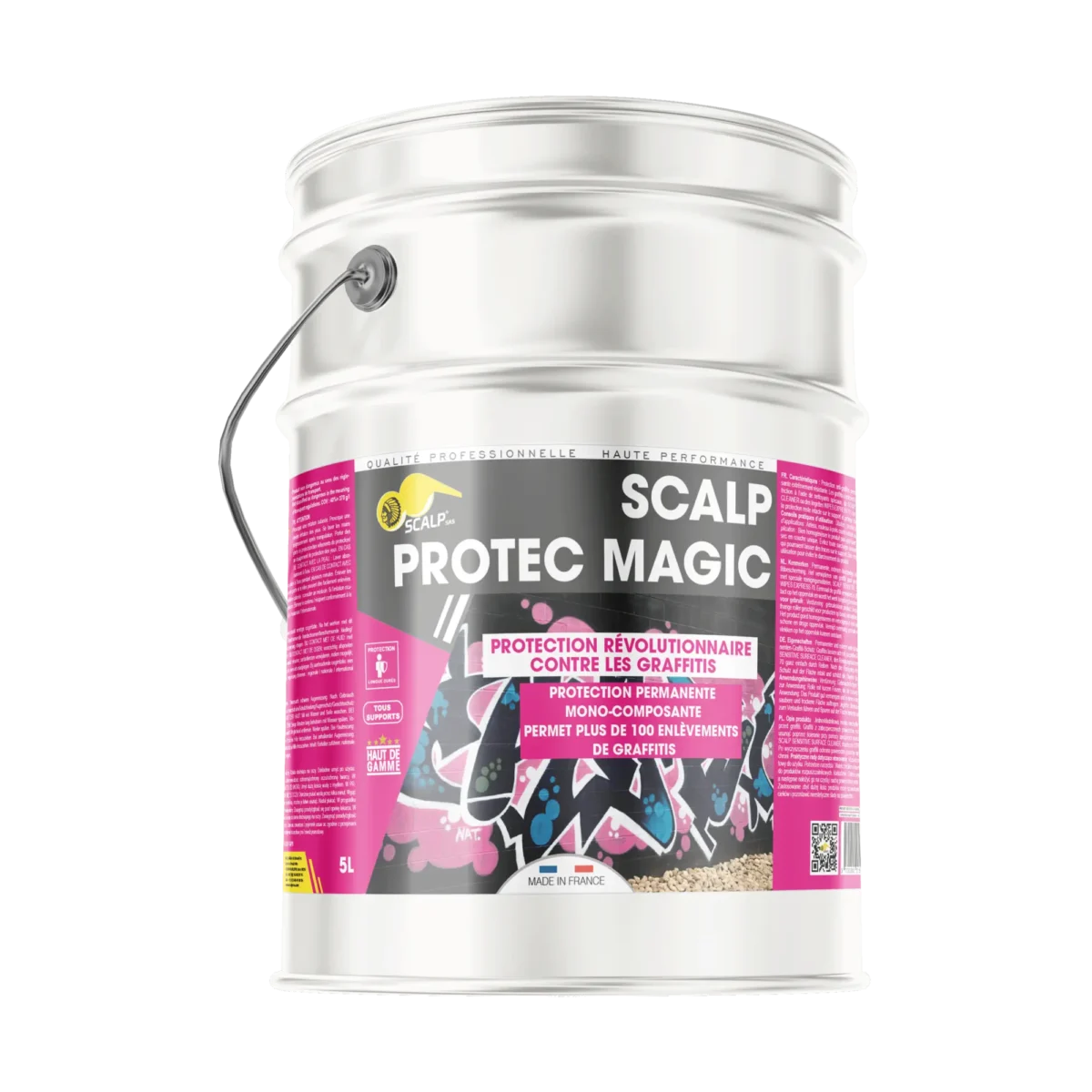 SCALP PROTEC MAGIC é uma proteção transparente e duradoura contra graffiti, garantindo superfícies protegidas e fáceis de limpar.