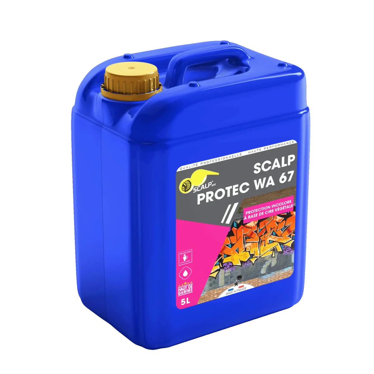 SCALP PROTEC WA 67 é uma proteção anti-graffiti renovável e eficaz para superfícies vulneráveis a tags e graffiti.
