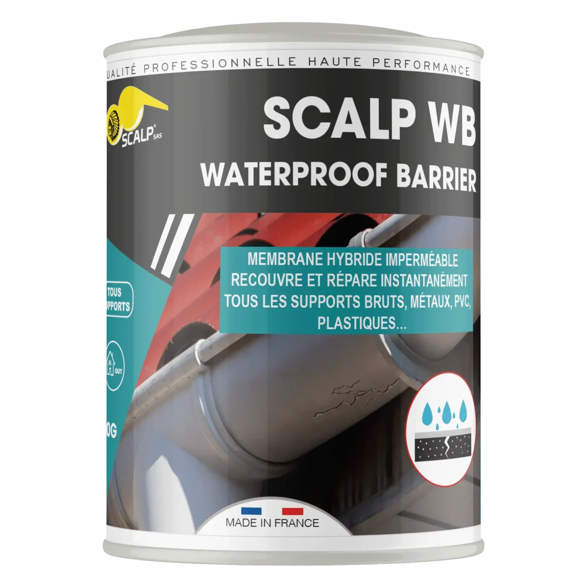 Membrana híbrida impermeável para suportes exteriores.